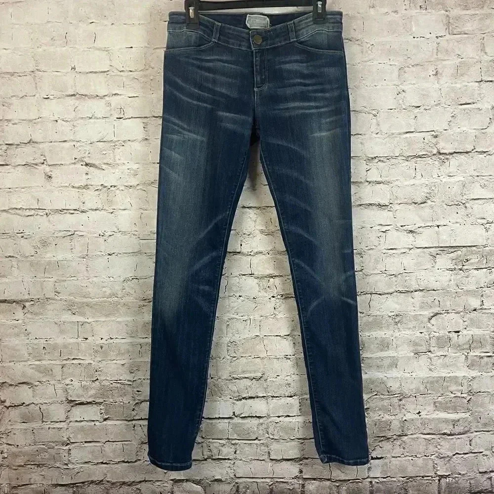 Current/Elliott The Legging Super Stretch Deep Denim Jeans Size 29 Low Rise Dark